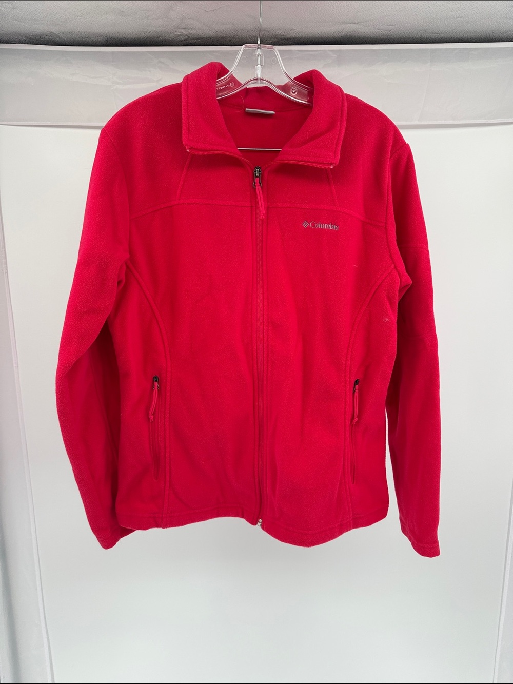 Columbia Red Full-Zip Fleece Jacket